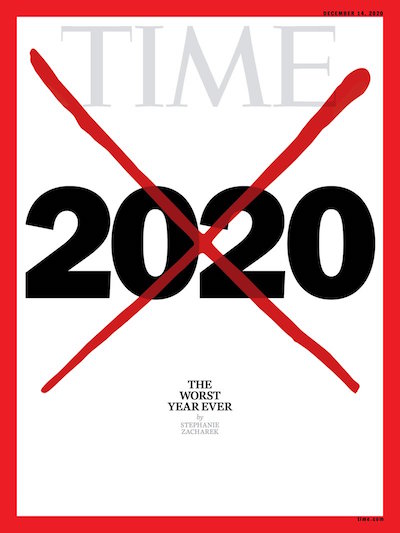 2020 Pire année jamais vécue, couverture du Time fin 2020